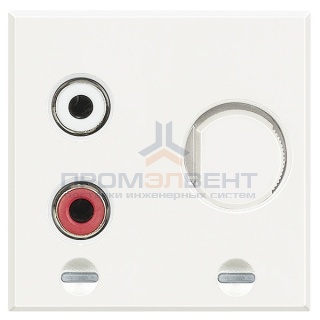 Axolute Встраиваемый разъем RCA для подключения к внешней стереосистеме – 2 модуля Axolute, цвет бел