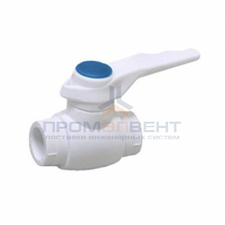 Кран шаровой Fusitek - 40 (Пайка/Пайка, ручка-рычаг белая с синей меткой)