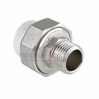 Переход на наружную резьбу разъемный VALTEC VTp.761 - 50 x 1"1/2 (для полипропиленовых труб, белый)