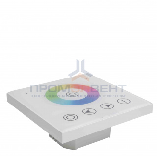 C4-09 Контроллер RGB 12В, 144 Вт,встраиваемый с БЕЛОЙ многоцветной сенсорной панелью, 86*86*34 мм