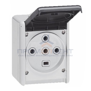 Розетка 3К+Н+З 32А 380V IP55 Legrand Plexo
