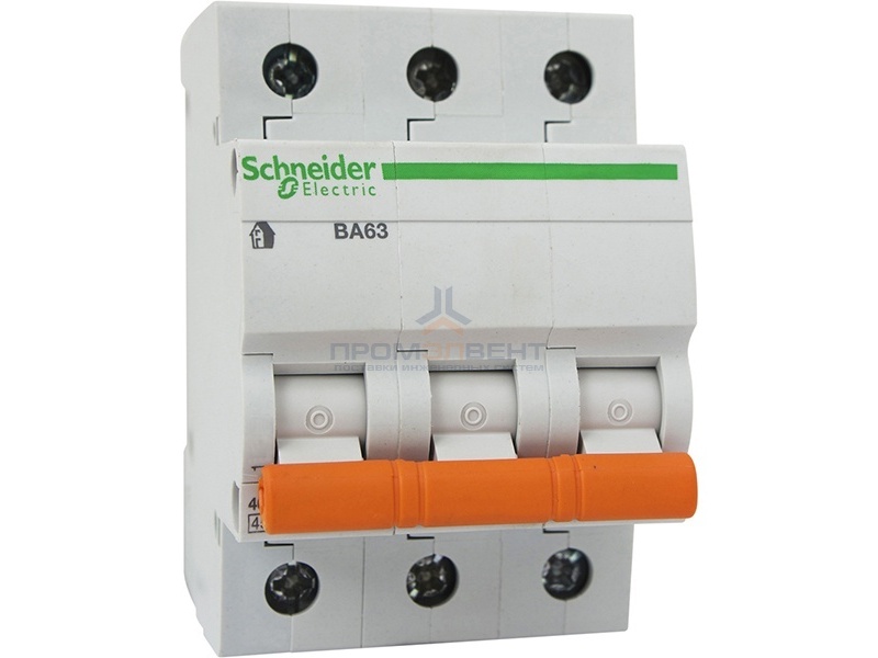 Автоматический выключатель Schneider Electric ВА63 3п 20A C 4,5 кА (автомат)